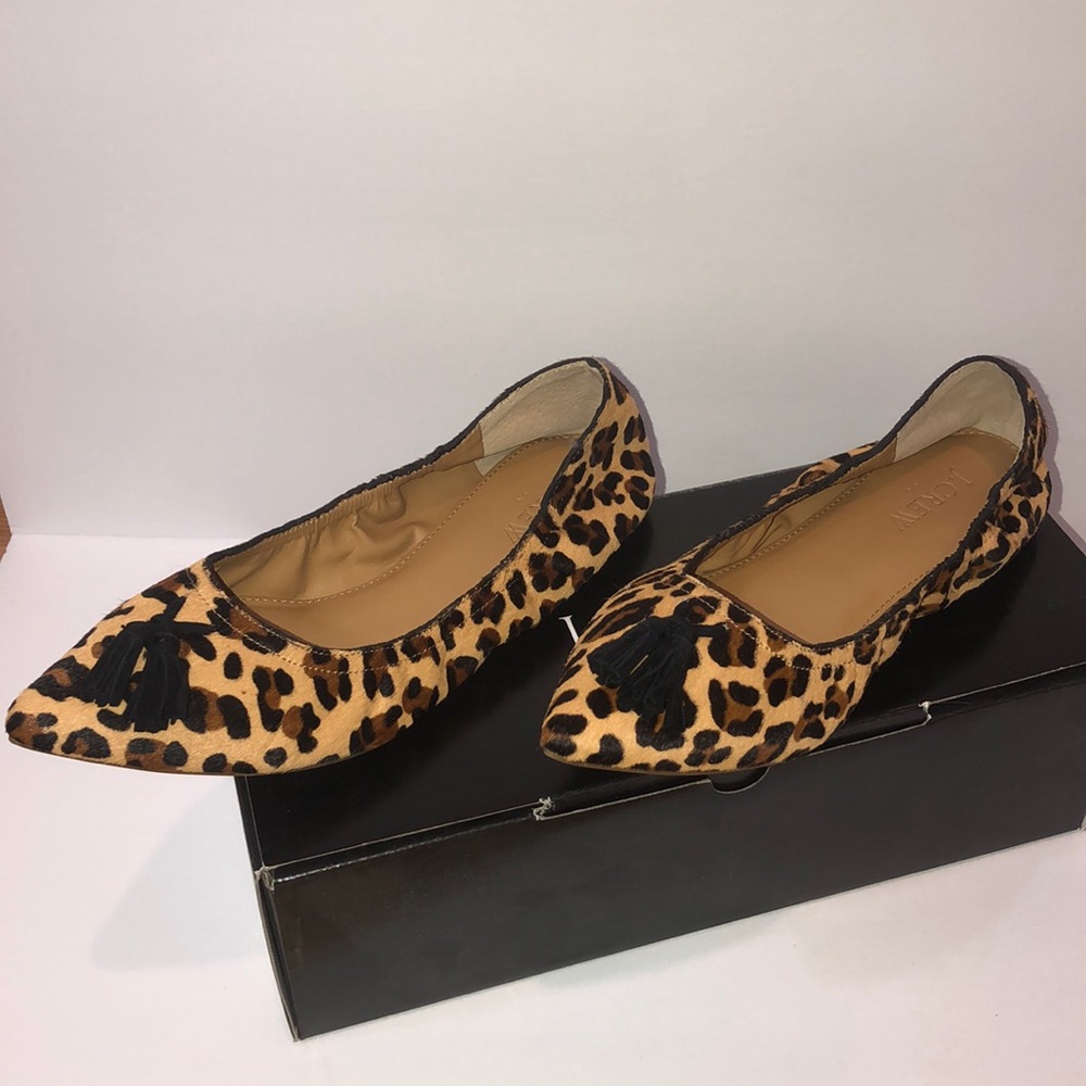 J. Crew Factory Calf Hair Tassel Flat